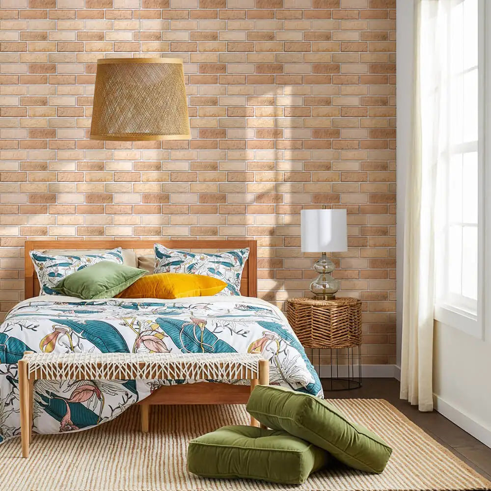 3D Wall Sticker Self-adhesive Faux Brick Wall Panel Peel and Stick Tile Backsplash for Kitchen Bedroom Waterproof Tile Sticker