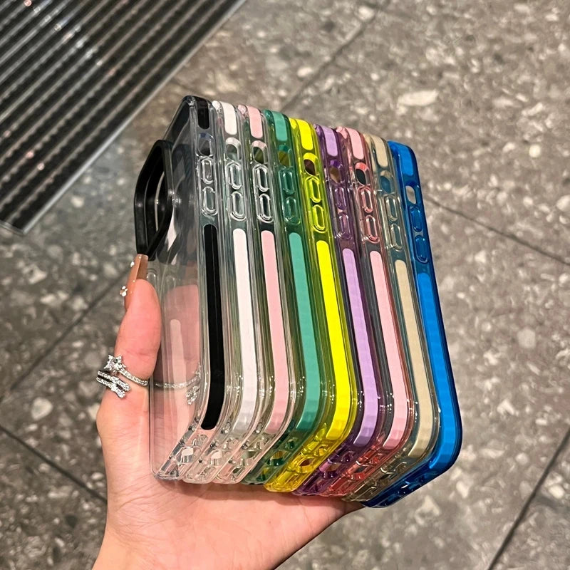 Custodia trasparente di lusso per iPhone 15 14 13 12 11 Pro Max 7 8 Plus X Xs Max XR Cover in TPU trasparente antiurto