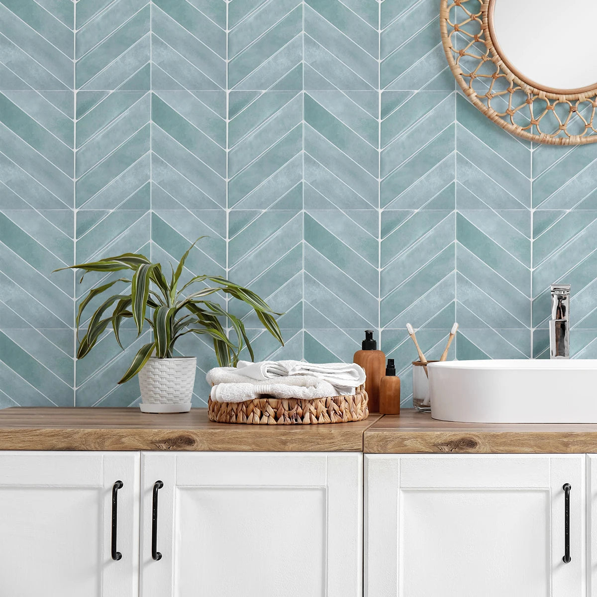 Piastrelle adesive effetto marmo beige per pareti, bagno e cucina