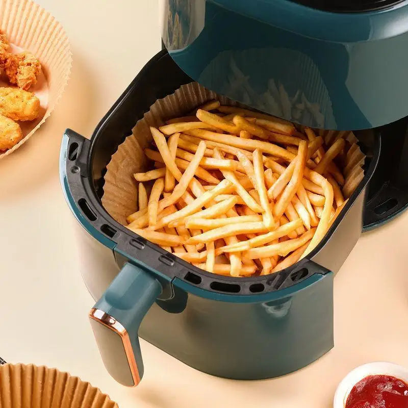 50 pz Friggitrice Ad Aria Usa E Getta Fodere di Carta Speciale Carta Da Forno A Prova di Olio Carta Assorbente Per AirFryer Micro-onde