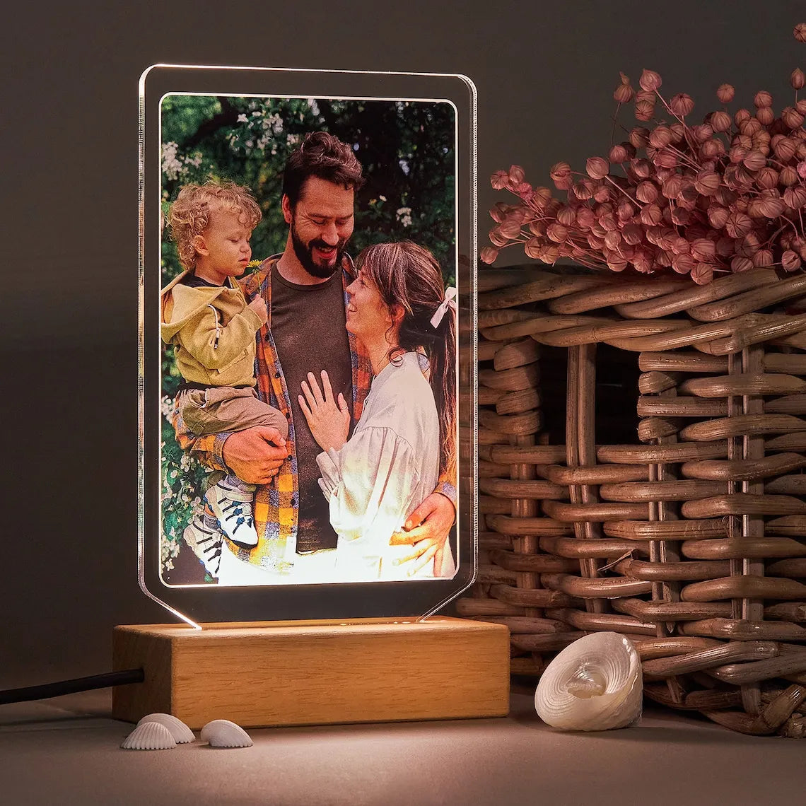Luce notturna 3D personalizzata Lampada con foto e testo personalizzati Regali personalizzati per San Valentino, matrimonio, compleanno, lampada 3D a 7 colori