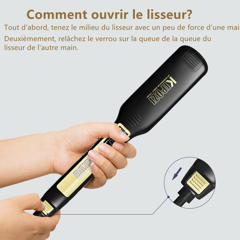 KIPOZI Piastra Capelli Professionale Titanio 230°C Display LCD Digitale Riscaldamento Veloce