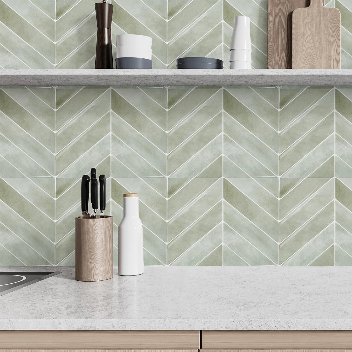 Piastrelle adesive effetto marmo beige per pareti, bagno e cucina