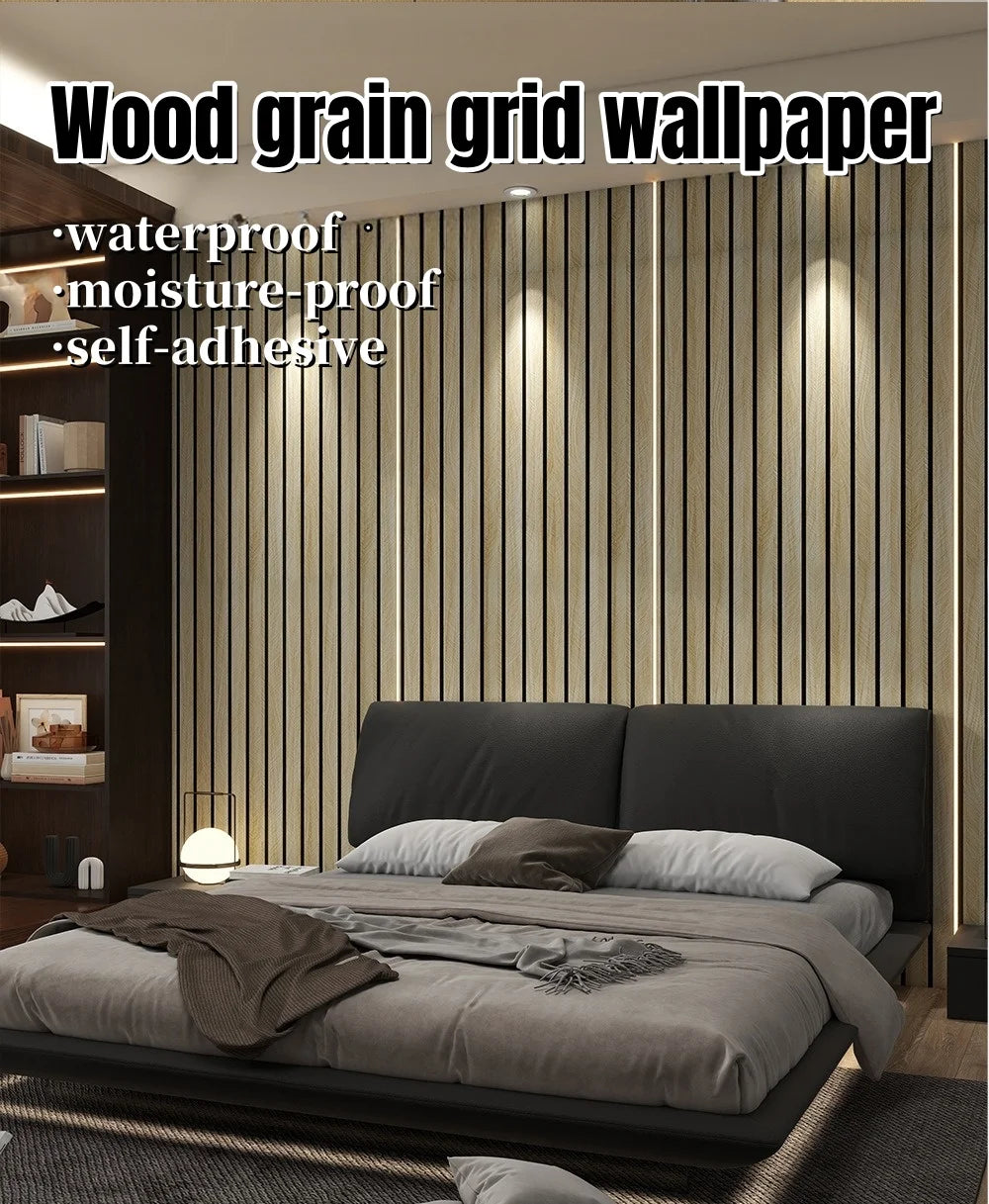 Pannello adesivo da parete Carta da parati autoadesiva con venature del legno Decorazioni per la casa Stacca e incolla Facile da fai da te Adatto per il soffitto del soggiorno