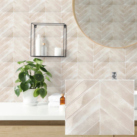 Piastrelle adesive effetto marmo beige per pareti, bagno e cucina