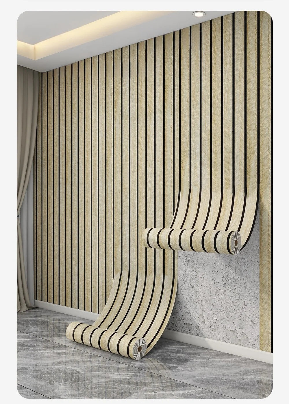 Pannello adesivo da parete Carta da parati autoadesiva con venature del legno Decorazioni per la casa Stacca e incolla Facile da fai da te Adatto per il soffitto del soggiorno