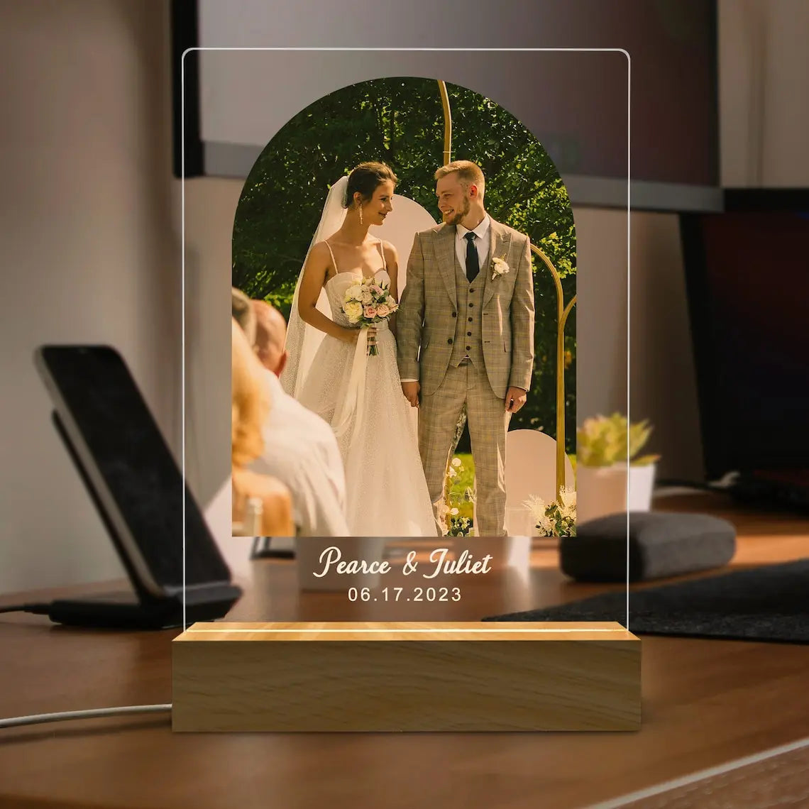 Luce notturna 3D personalizzata Lampada con foto e testo personalizzati Regali personalizzati per San Valentino, matrimonio, compleanno, lampada 3D a 7 colori