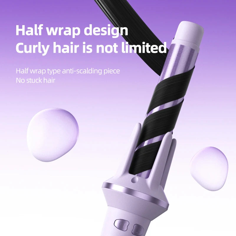 Bigodino automatico per capelli 28mm/32mm Ferro arricciacapelli a onda grande Anione Riscaldamento rapido Bigodini per styling professionale Bacchetta arricciacapelli Ondeggiatore per capelli
