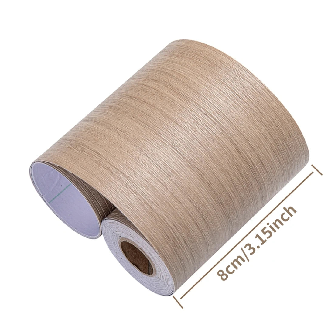 1 rotolo di adesivi murali per battiscopa con venature del legno imitazione addensata, decorazione autoadesiva per l'angolo della parete della camera da letto del soggiorno
