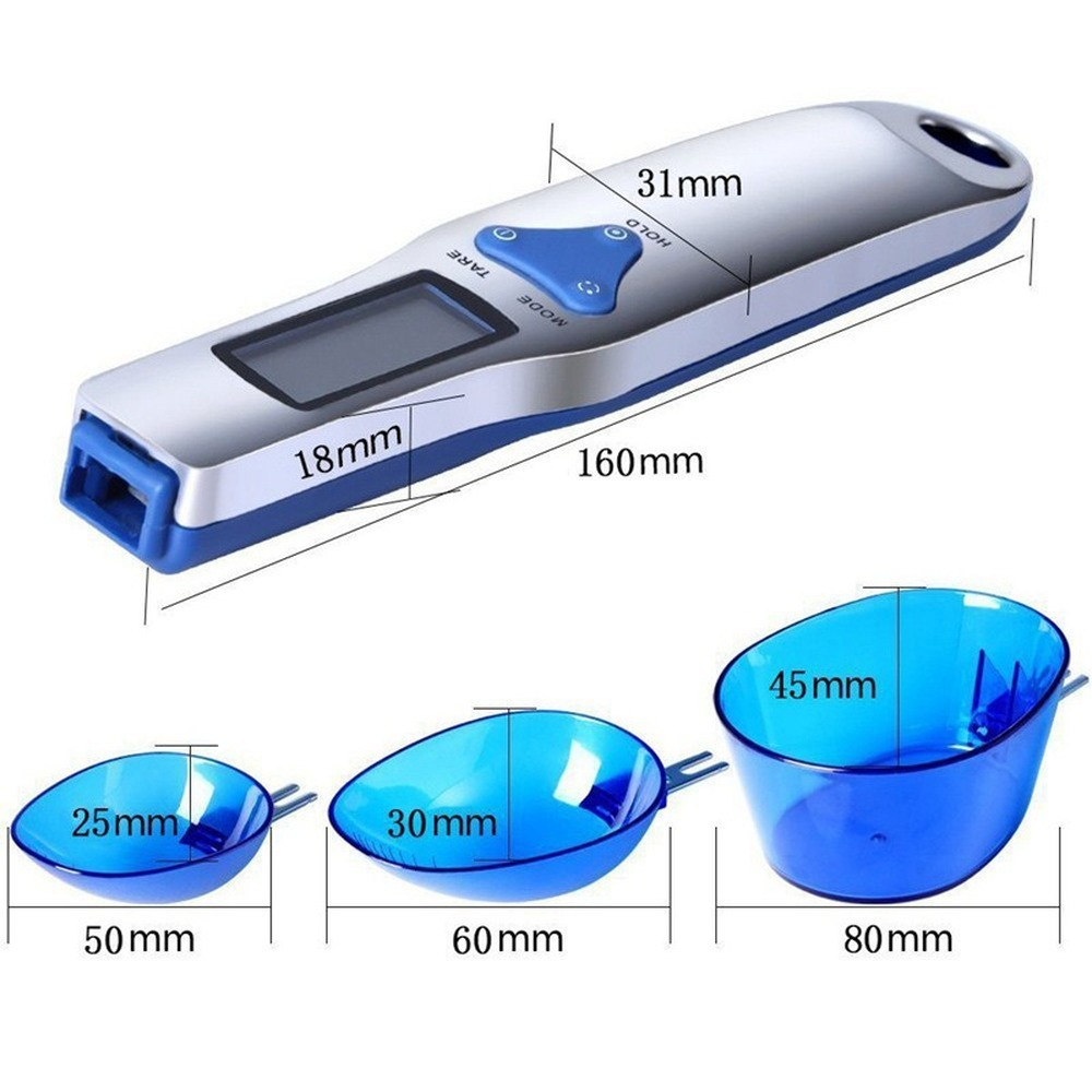 500g 0.1g bilancia digitale Display LCD cucchiaio da cucina bilancia misurino elettronico s con 3 cucchiai di pesatura staccabili