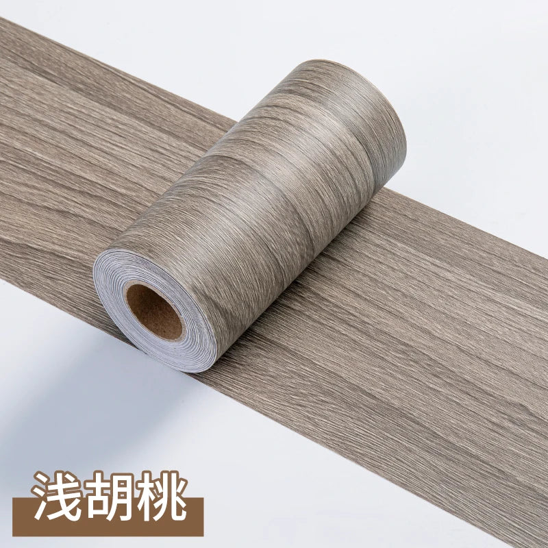 1 rotolo di adesivi murali per battiscopa con venature del legno imitazione addensata, decorazione autoadesiva per l'angolo della parete della camera da letto del soggiorno