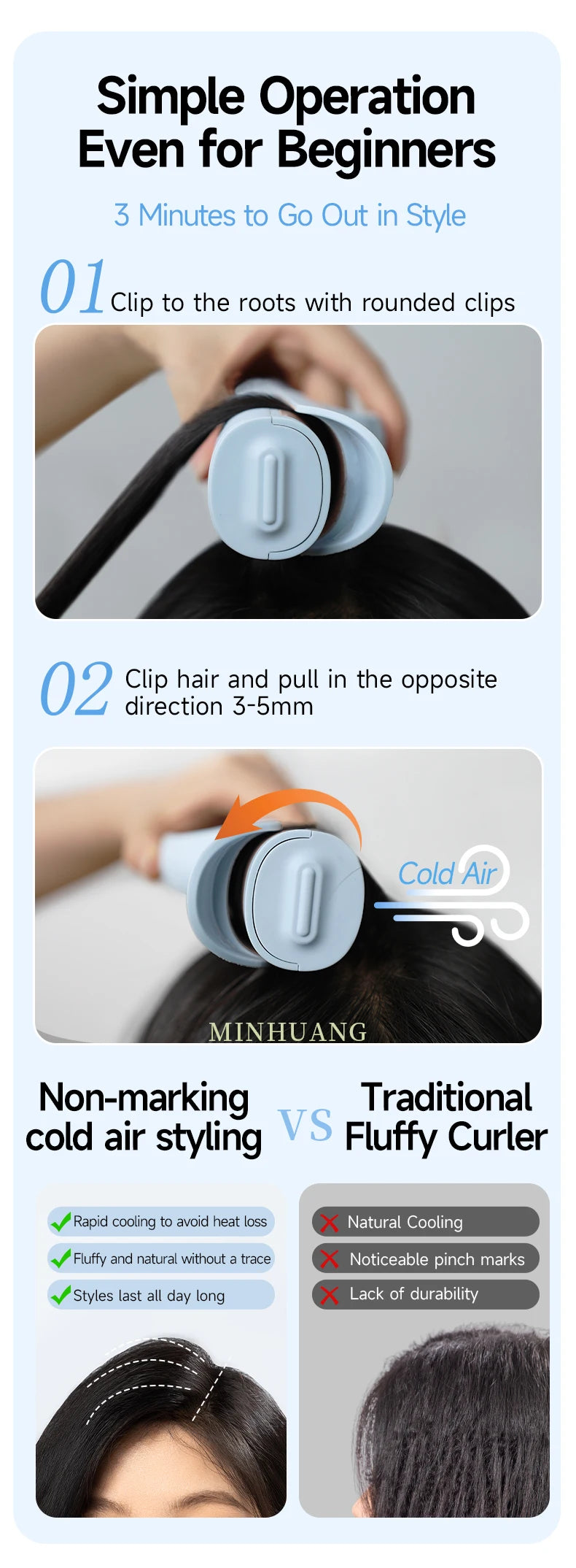 Piastra per capelli multifunzione 3 in 1: cambio facile della testa con una spinta, styling versatile per capelli lisci, ricci e ondulati