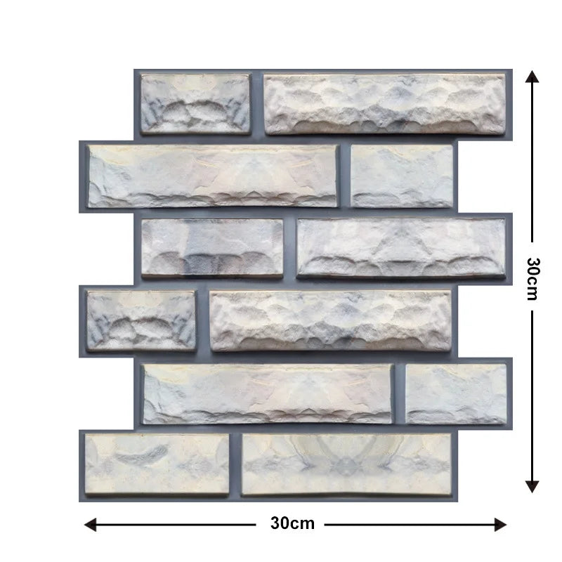 Pannelli murali 3D autoadesivi impermeabili 5/10 pezzi, carta da parati in mattoni, adesivo retrò per bagno, adesivi murali decorativi per caminetto