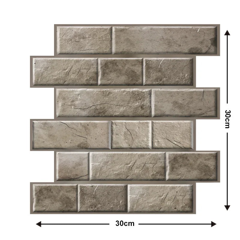 Pannelli murali 3D autoadesivi impermeabili 5/10 pezzi, carta da parati in mattoni, adesivo retrò per bagno, adesivi murali decorativi per caminetto