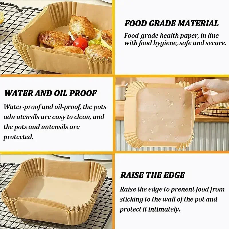 Air Fryer Paper fryer air paper Disposable Square round Airfryer Papers Paper Molds for Fryer for Oven Pan Oil-Proof KitchenTool