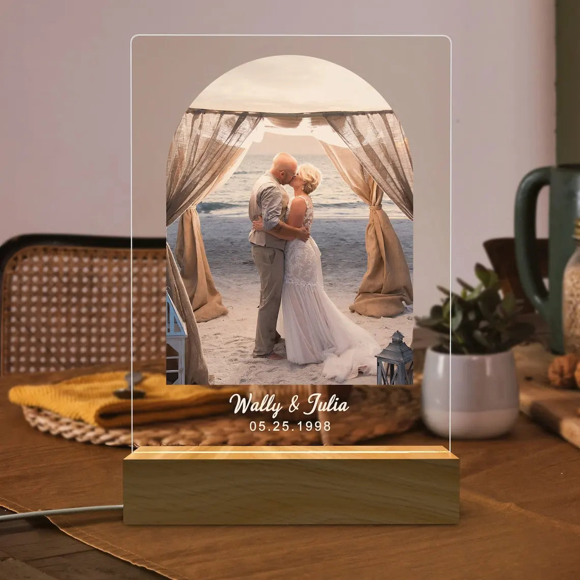 Luce notturna 3D personalizzata Lampada con foto e testo personalizzati Regali personalizzati per San Valentino, matrimonio, compleanno, lampada 3D a 7 colori