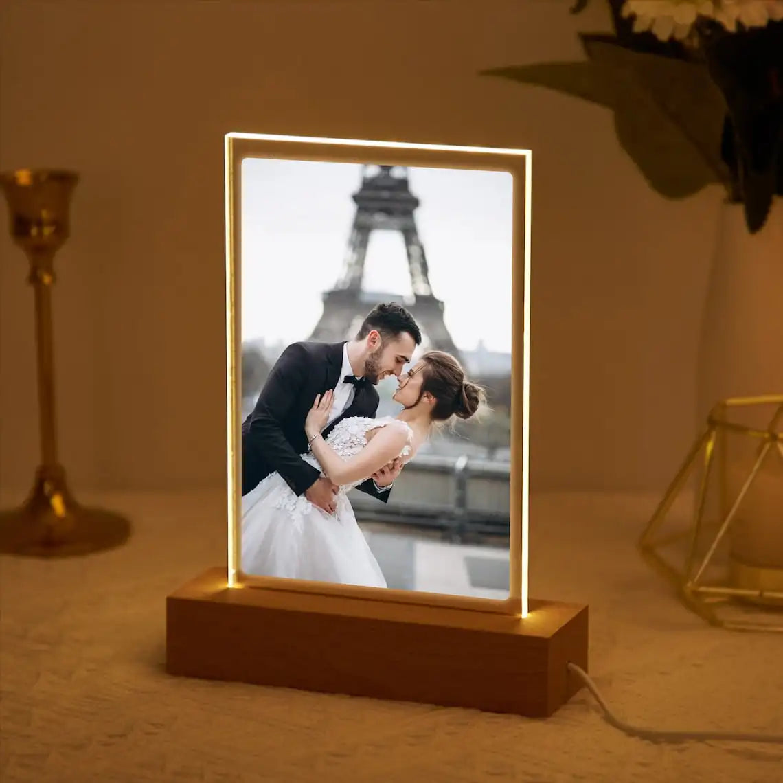 Luce notturna 3D personalizzata Lampada con foto e testo personalizzati Regali personalizzati per San Valentino, matrimonio, compleanno, lampada 3D a 7 colori