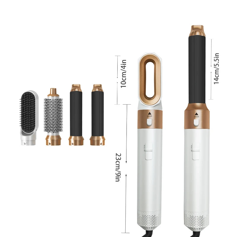 Asciugacapelli 5 in 1 Set pettine caldo Ferro arricciacapelli professionale Piastra per capelli Strumento per lo styling per asciugacapelli professionale per uso domestico