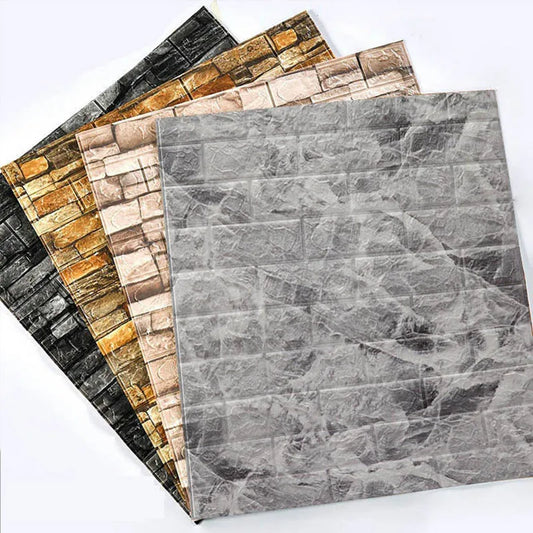 Autoadesiva 1-40 pz 38.5X35 cm FAI DA TE 3D Carta Da Parati Retro Modello di Mattoni Adesivi Murali Impermeabile Decorazione Della Stanza Schiuma decorazione della casa