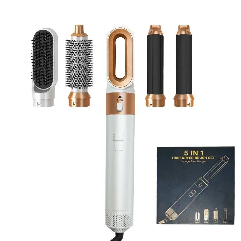 Asciugacapelli 5 in 1 Set pettine caldo Ferro arricciacapelli professionale Piastra per capelli Strumento per lo styling per asciugacapelli professionale per uso domestico