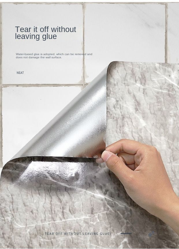 Thick Oil Proof Wall Stickers Waterproof Foil Wallpaper Marble Self Adhesive Removable Contact Paper for Bathroom Decor Kitchen