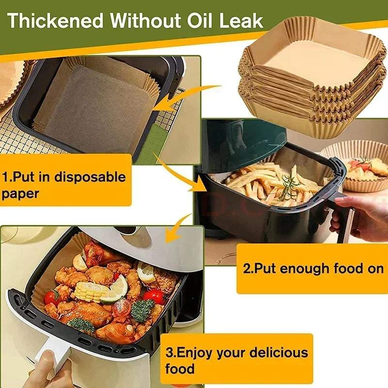 Air Fryer Paper fryer air paper Disposable Square round Airfryer Papers Paper Molds for Fryer for Oven Pan Oil-Proof KitchenTool