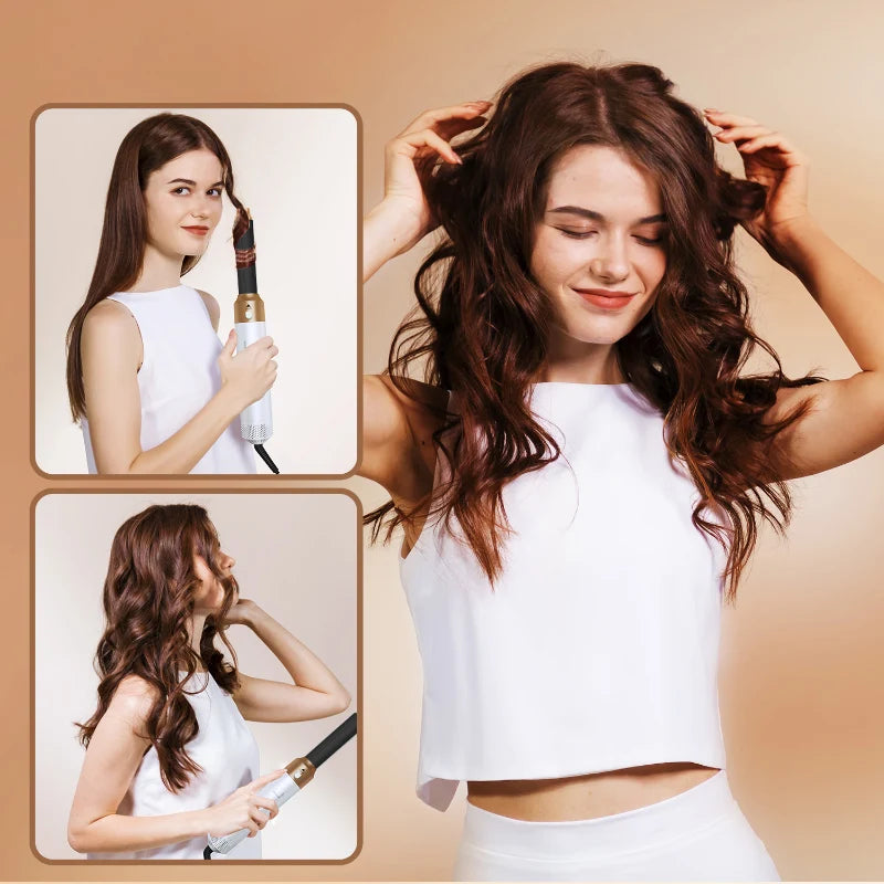 Asciugacapelli 5 in 1 Set pettine caldo Ferro arricciacapelli professionale Piastra per capelli Strumento per lo styling per asciugacapelli professionale per uso domestico