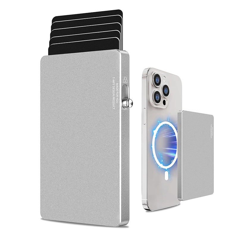TOYFID Portafoglio personalizzato Slim Basic RFID Pop Up Slide interamente in alluminio per uomo
