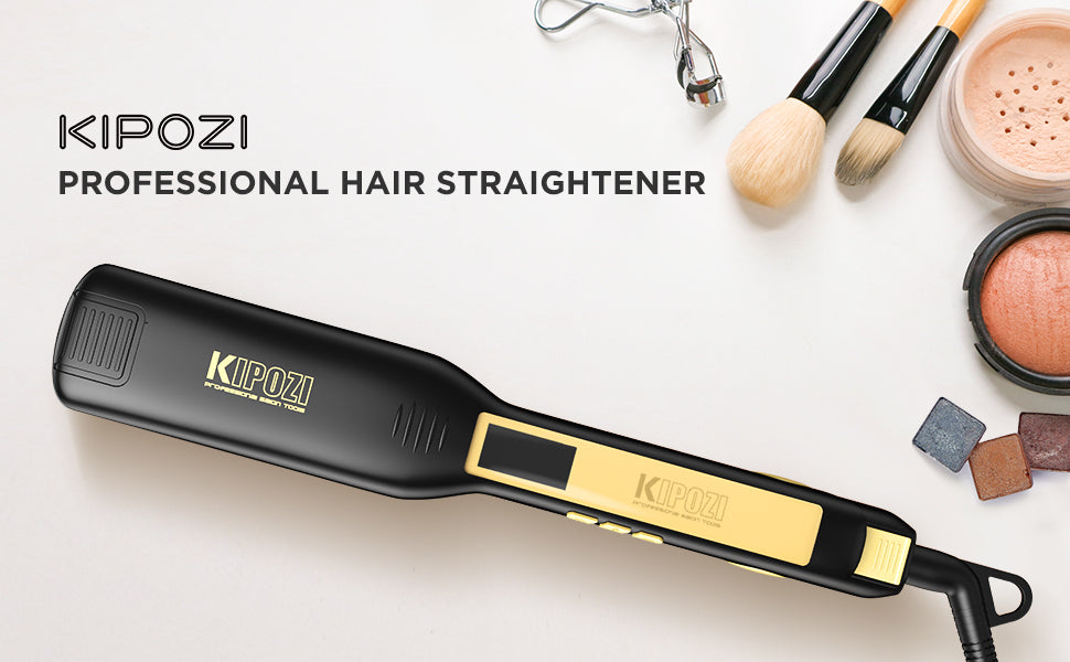 KIPOZI Piastra Capelli Professionale Titanio 230°C Display LCD Digitale Riscaldamento Veloce